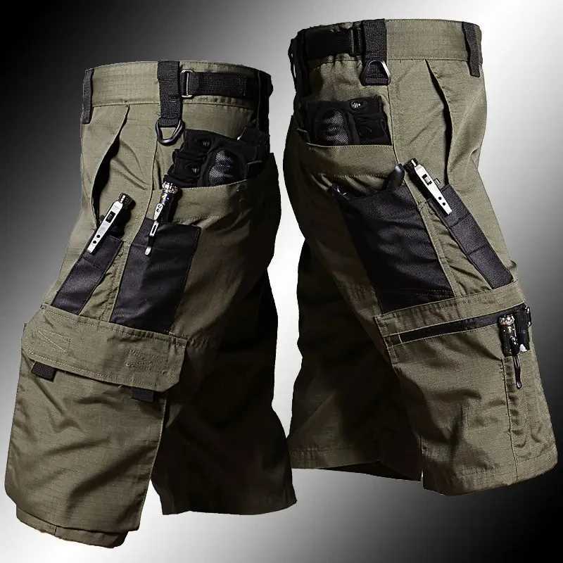 Tactical Camouflage Shorts Outdoor Work Pants Mens Multi-pocket Casual Cargo Short Pants Quick Dry Wear-resistant Shorts Male W250614