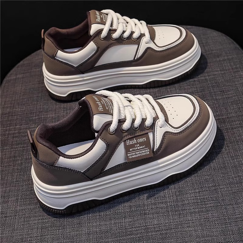 Ddmysports Women S Versatile Thick Soled Platform Spring New Casual Black Dad Sneakers White Sports Shoes Outdoor Shoes