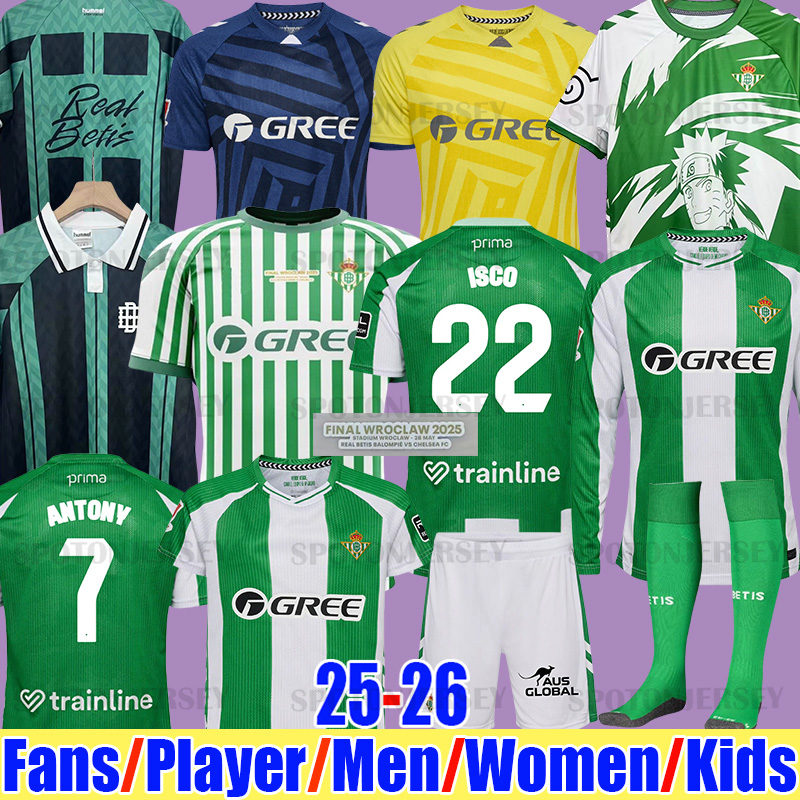 real betis jersey 25 26 ISCO ANTONY real betis kids long sleeve Camiseta de Futbol Jerseys 25 26 Men Kids equipacion football betis shirts camiseta real betis antony