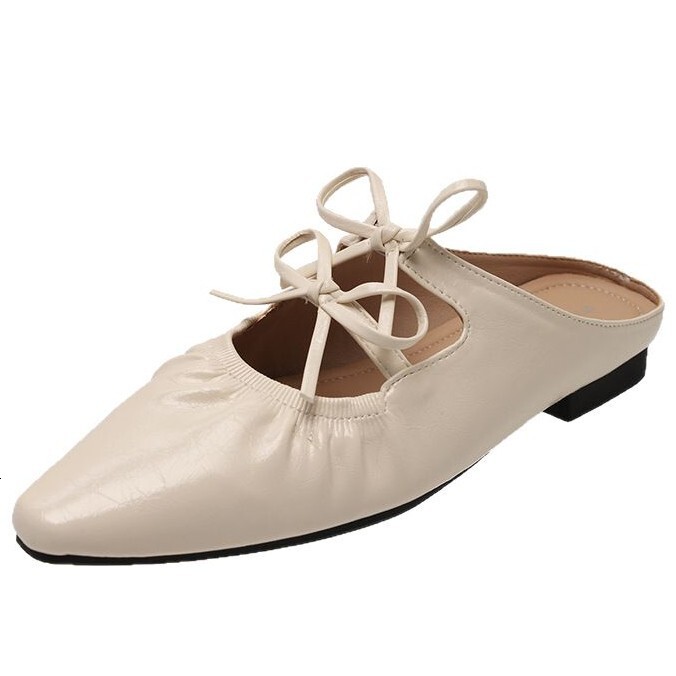 Ddmyoutdoor Hidden Wedge Silver Bowknot Closed Toe Mules For Women Fashionable Outdoor New Summer Mary Jane Sandals Outdoor Shoes