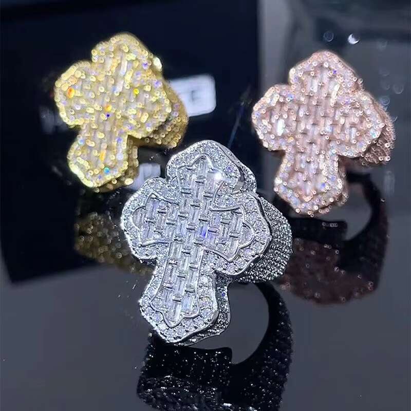 Rapper High Quality Championship Ring Iced Moissanite Stone Wholesale Popular 925 Silver Moissanite Ring for Men