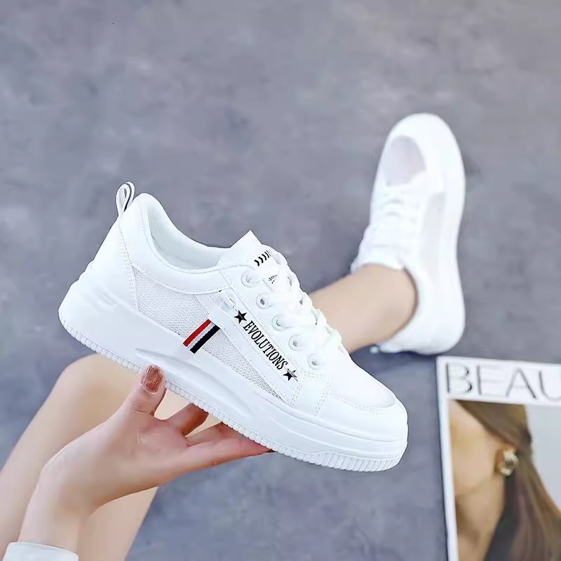 Ddmysports Summer New Breathable Women S Mesh White Sneakers Versatile Sports Thick Soled Casual Shoes Outdoor Shoes