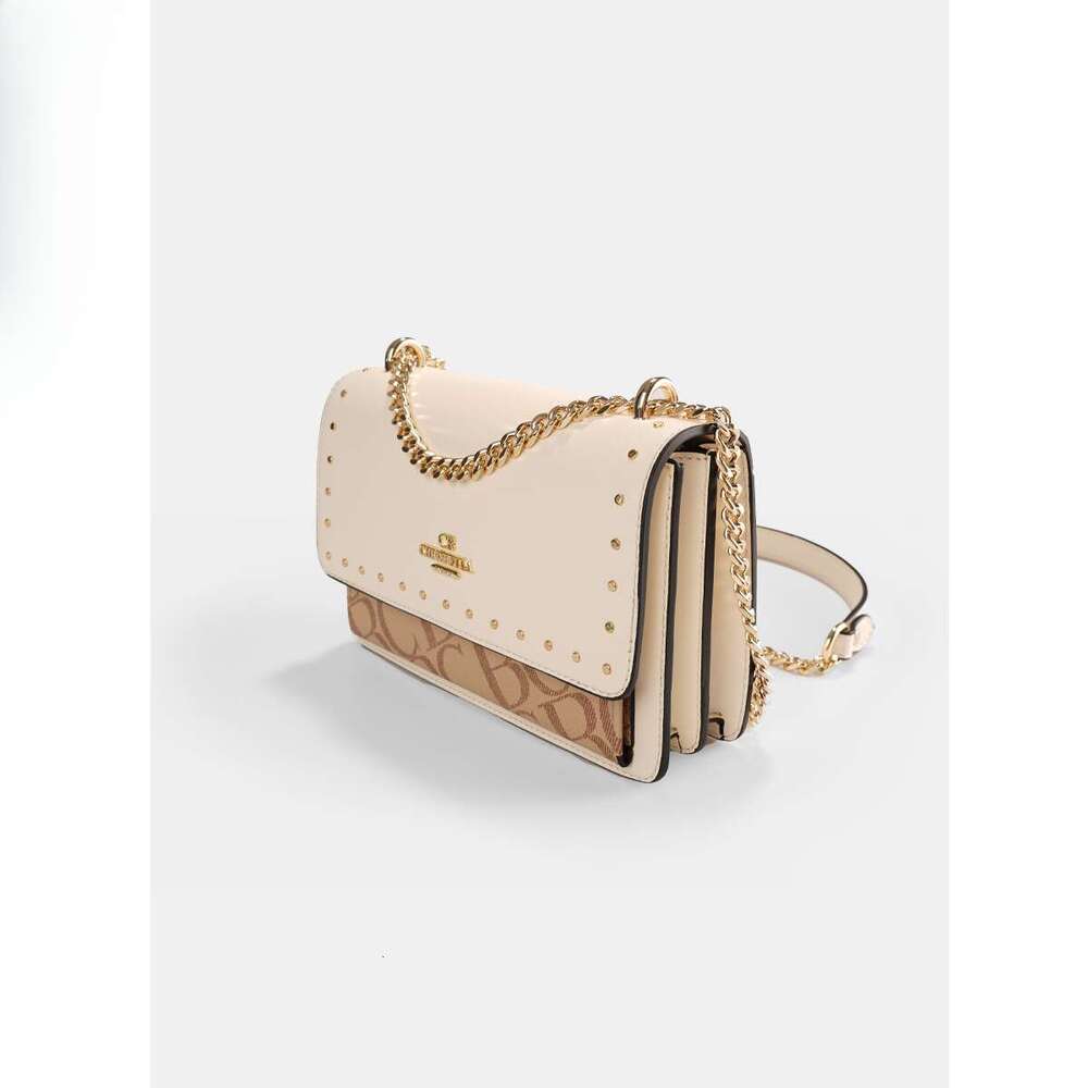 Women's handbag designer shoulder bag crossbody bag Studded Letter Print Chain Bag Fashion leisure and high-end feel