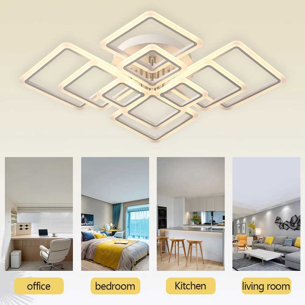 Modern LED Ceiling Lamp Fixture Flush Mount Ceiling Light for Bedroom Dimmable Ceiling Light with Remote for Living Dining Room XJ2500613