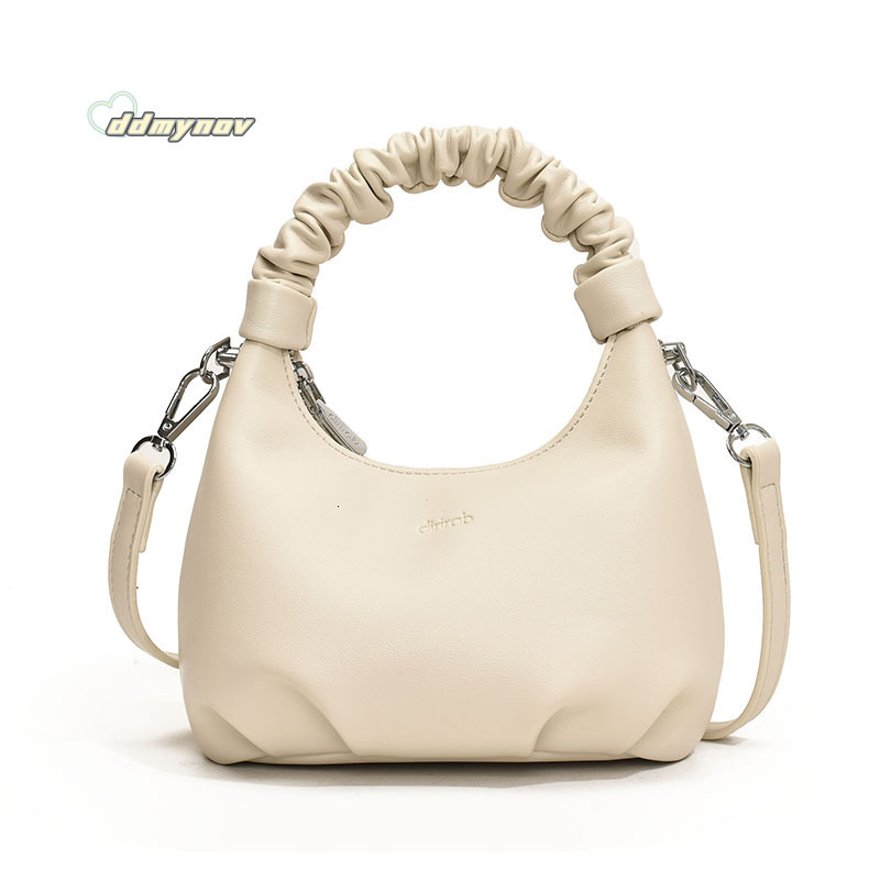 Niche Pleated Handheld Cloud 2024 New Trendy Fashion Versatile Solid Color Shoulder Crossbody Bag for Women ddmynov