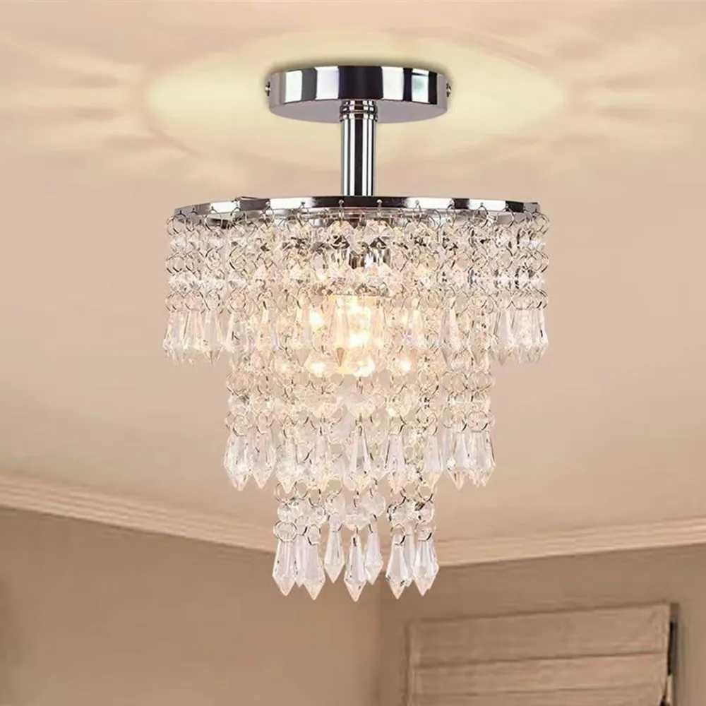 Small crystal pendant light mini crystal 3-layer crystal raindrop lamp embedded ceiling light bedroom hallway living room XJ2500613