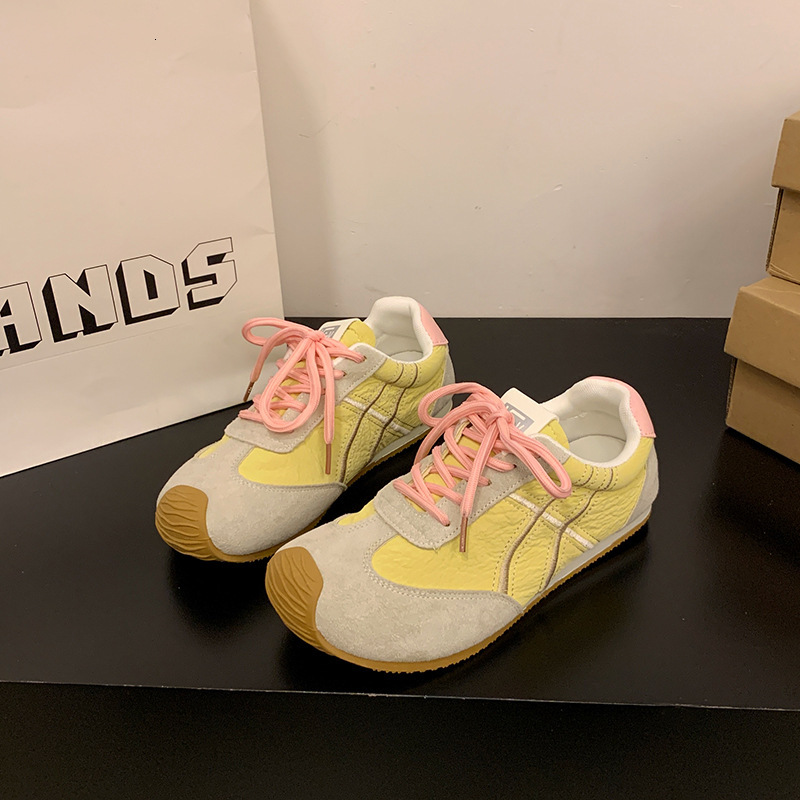 Ddmysports Spring German Training For Women New Color Block Fashion Agan Versatile White Sneakers Board Shoes Outdoor Shoes