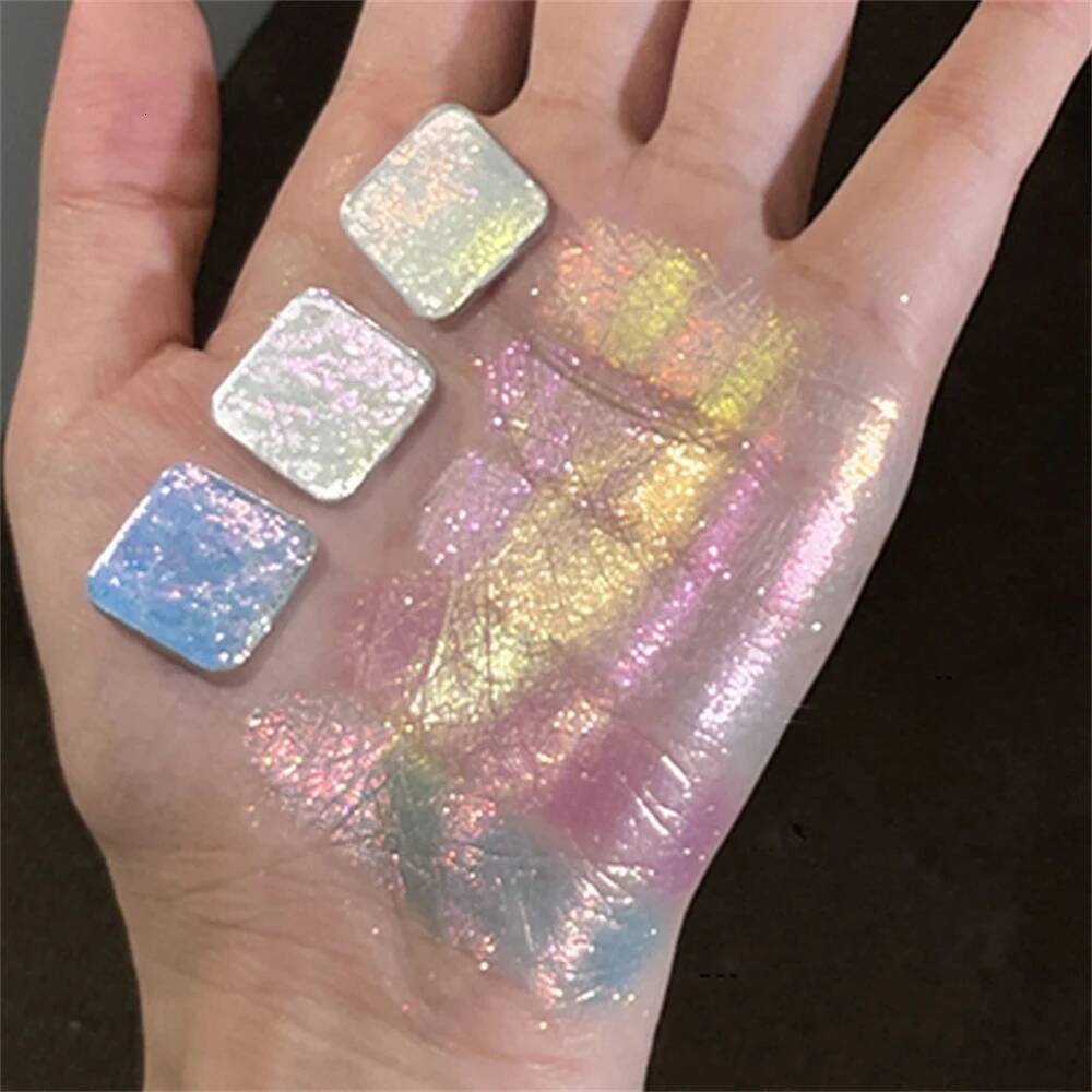 Monochrome Waterproof Discoloration Eyeshadow Palette Highlighter Powder Makeup Lasting Bright Shiny Chameleon Eye Illuminator