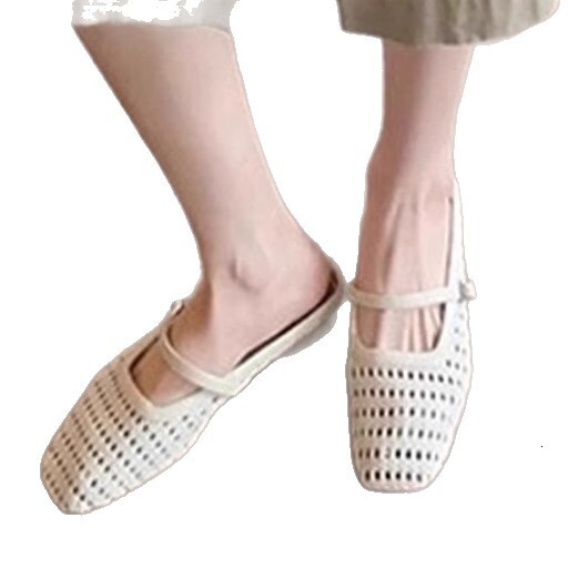 Ddmysports Women S Outdoor Woven Breathable Single Shoes New Style One Strap Mules Chunky Heel Beach Casual Sandals Outdoor Shoes