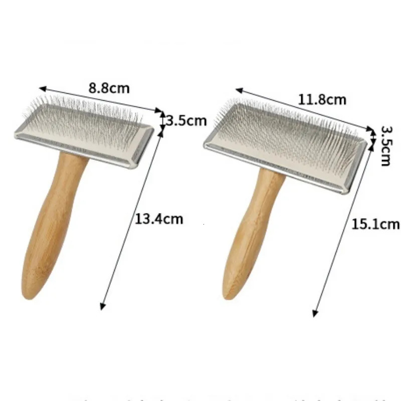 Dog Comb Solid Wood Dog Brush Pet Hair Remover Massage Cat Brush Pet Grooming Stainless Steel Combs for Cats Hair Knot Opening 250614