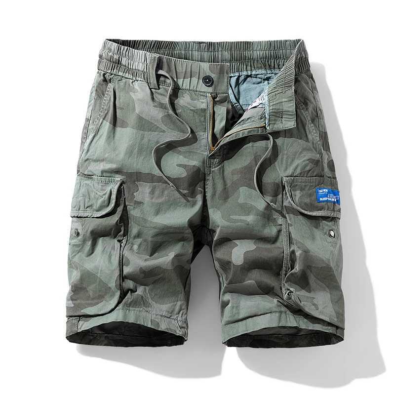 Summer Mens Shorts Thin Beach Pants Loose Straight Leg Pants Casual Camouflage Over the Knee Sports Multi Pocket Work Pants W250614