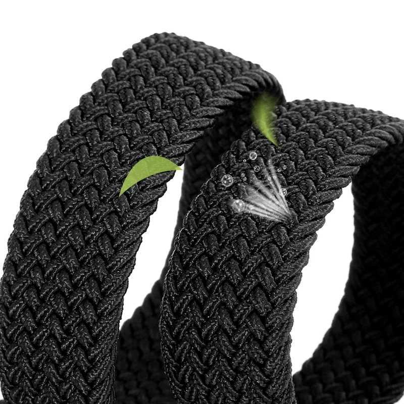 Non-hole Punch- MENS AND WOMENS Woven Belt Elastic Stretch Canvas Belt Female Korean Style Versatile Student Pants Belt X250614