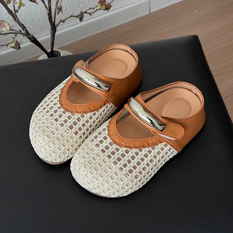 Ddmyoutdoor Thick Soled Hidden Heel Slip On Magic Tape Closed Toe Half Slippers For Women Summer Outdoor Hollow Out New Style Sandals Outdoor Shoes