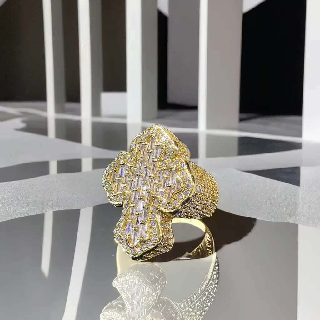 Rapper High Quality Championship Ring Iced Moissanite Stone Wholesale Popular 925 Silver Moissanite Ring for Men