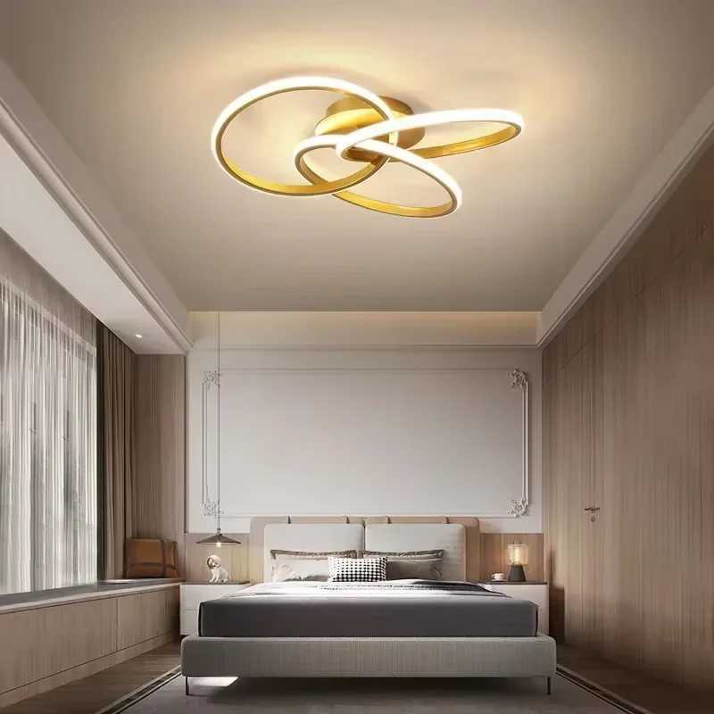 Modern LED Ceiling Light 52CM Black Gold Cloverleaf Light For Bedroom Living Room Corridor Home Decor Indoor Lighting fixtures XJ2500613