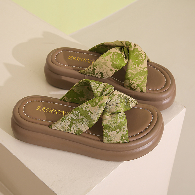 Ddmysports Chinese Style Women S Sandals For Outdoor Wear Summer New Versatile Thick Sole Skirt Matching Platform Slippers Outdoor Shoes