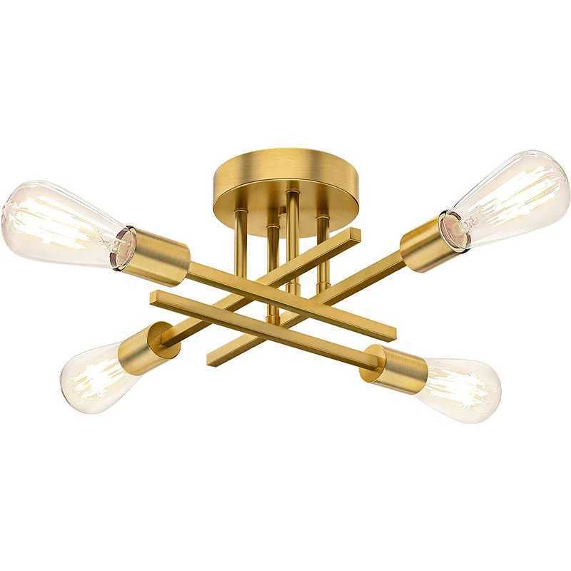 Retro Industrial Chandelier Black/Gold Wrought Iron LED Ceiling Lamp E27 Light Living Room Modern Decor Home Lighting FixtureXJ2500613