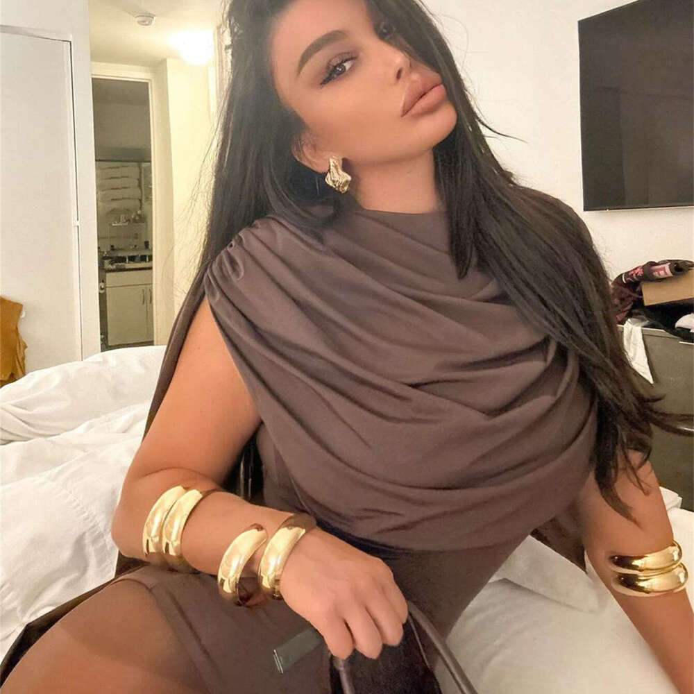 Summer Sexy Hot Girl Large Tie Shawl Long Satin Slim Fit Jumpsuit For Women B5