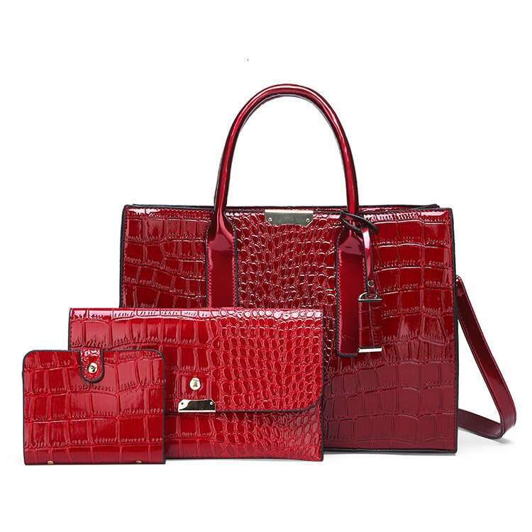 Crocodile Pattern Women's New Fashionable Large Capacity Handbag Shoulder Crossbody Bag