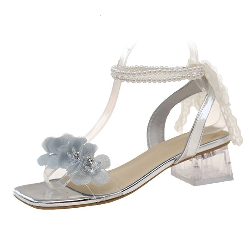 Ddmyoutdoor Women S Sandals Summer Ladies One Strap Rhinestone Fairy Style Niche Dress Shoes Evening Chunky Heel Fashion High Heels Outdoor Shoes