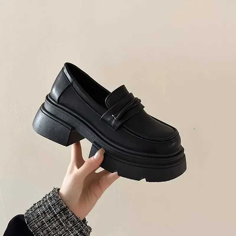 Preppy Style British Style Flat Shoes Womens Spring Autumn New Arrival Thick Sole Comfortable Casual Shoes Leather LoafersXJ250614