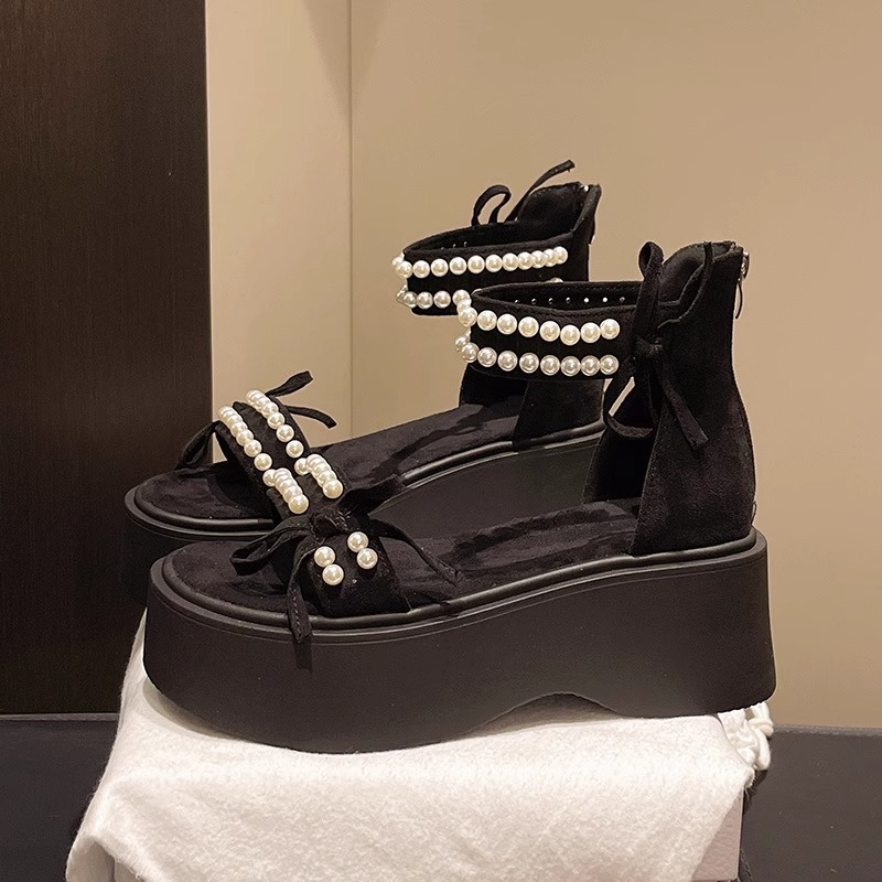 Ddmysports French Style Rhinestone Fashion For Women New Summer Outdoor Chunky Heel Dress Shoes With Skirt Perfect One Strap Roman Sandals Outdoor Sho