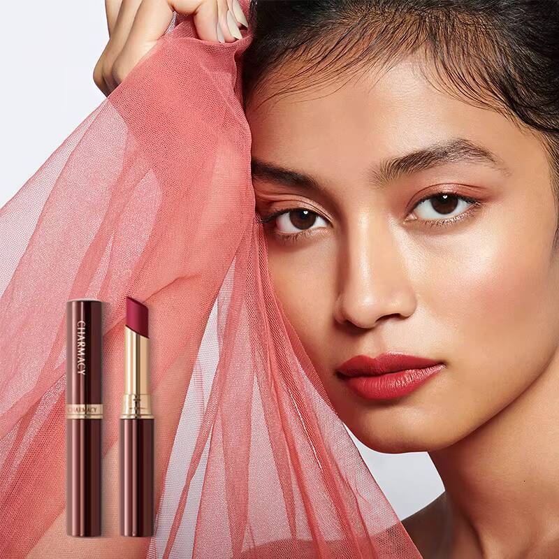 CHARMACY Long Lasting Waterproof Matte Nude Lipstick Luxury Korean Velvet Easy to Wear Lip Stick for Women Makeup Cosmetic happy