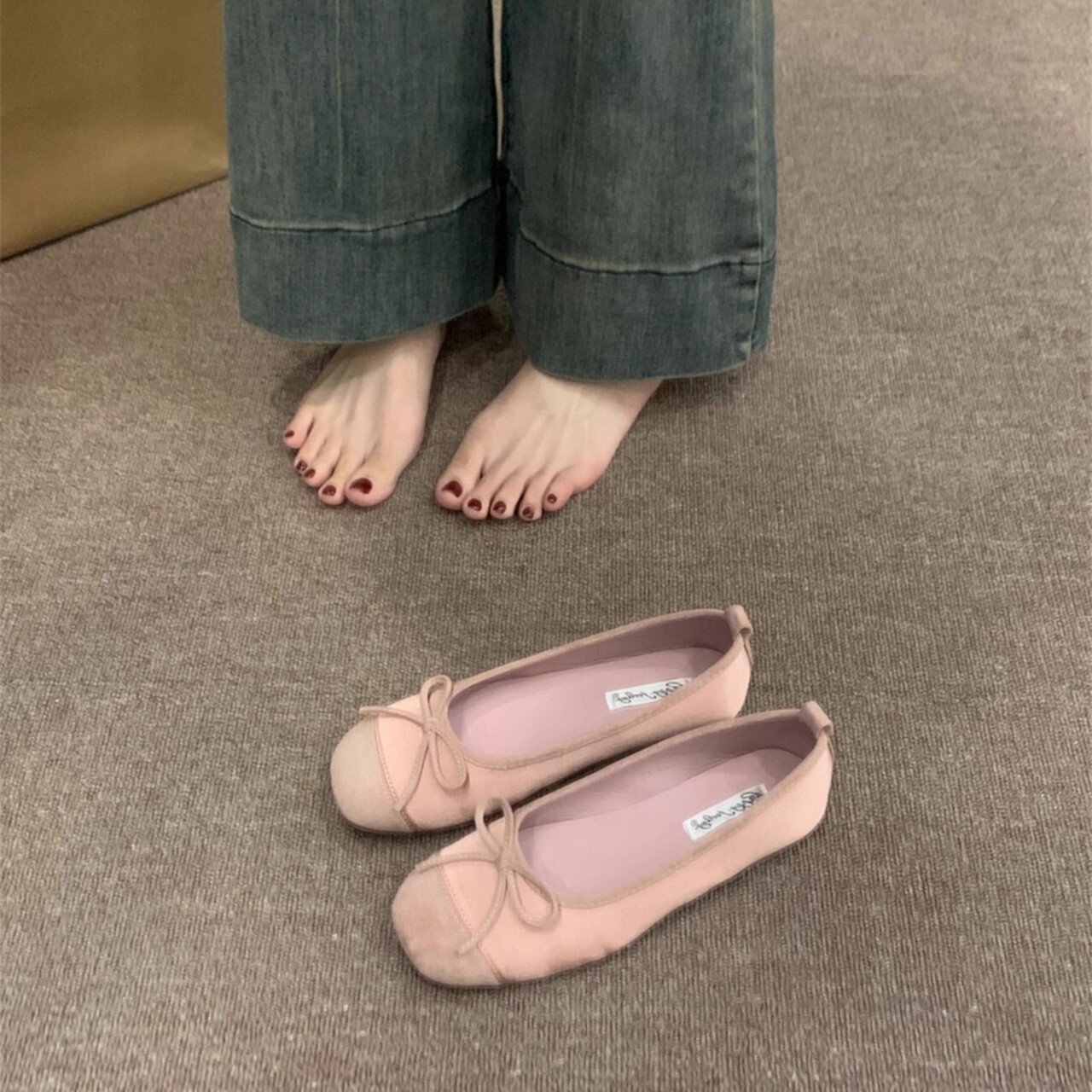 Ddmyoutdoor Ddmyoutdoor Soft Sole Red Spring Autumn Gentle Small Single Women Flat Evening French Style Silver Ballet Shoes Outdoor Outdoor Shoes