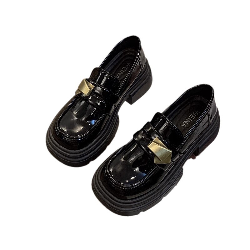 Ddmysports Black Thick Soled British Style Women S Loafers Spring New Versatile Slip On Mary Janes Outdoor Shoes