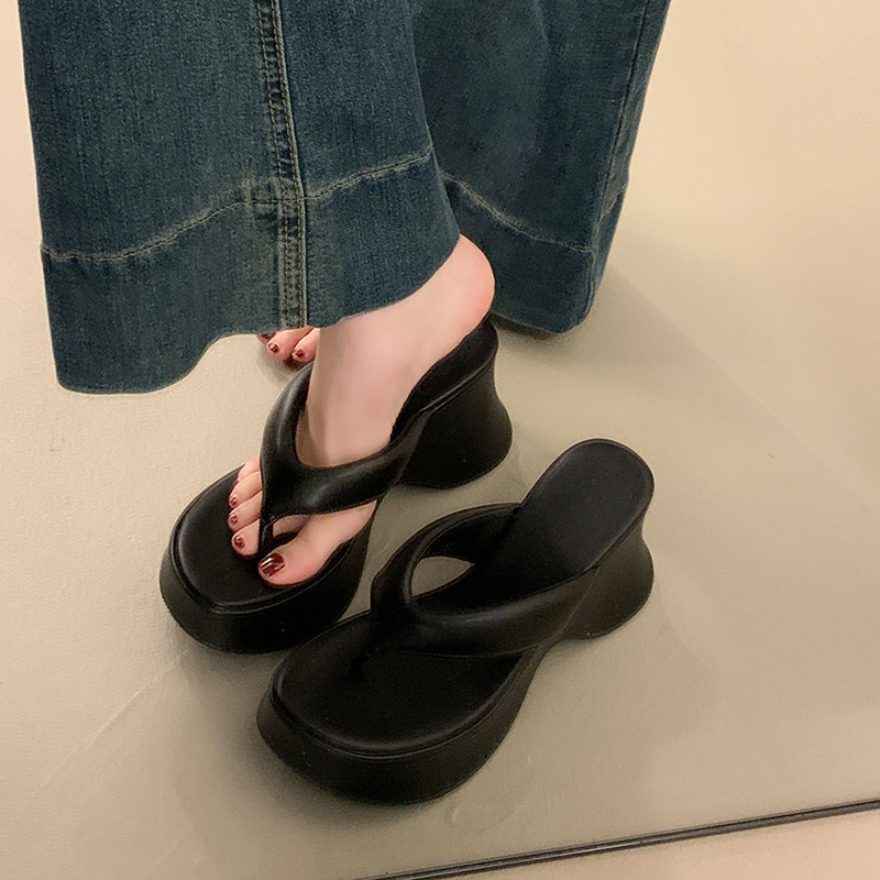 Ddmyoutdoor Ddmyoutdoor Women S Flip Flops Wedge Toe Post Sandals Summer New Open Platform Thick Sole Non Slip Casual Beach Slippers Outdoor Shoes Out