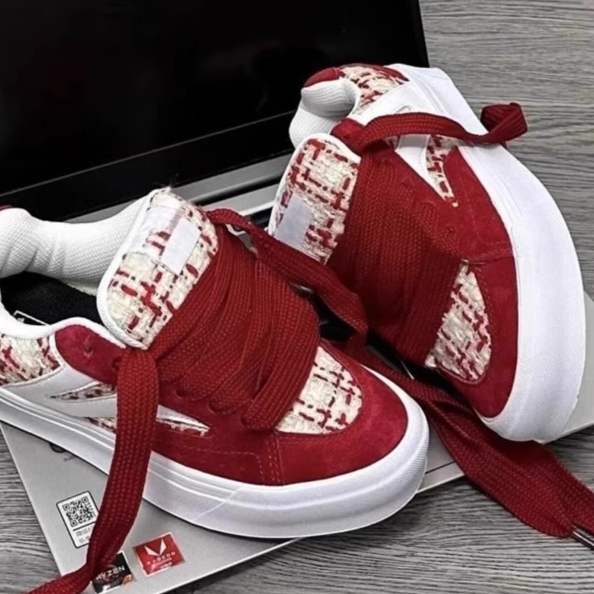 Ddmysports Korean Style New Small Fragrance Skateboard Bread Shoes For Women Ins Niche Low Top Versatile Color Blocking Casual Sneakers Outdoor Shoes