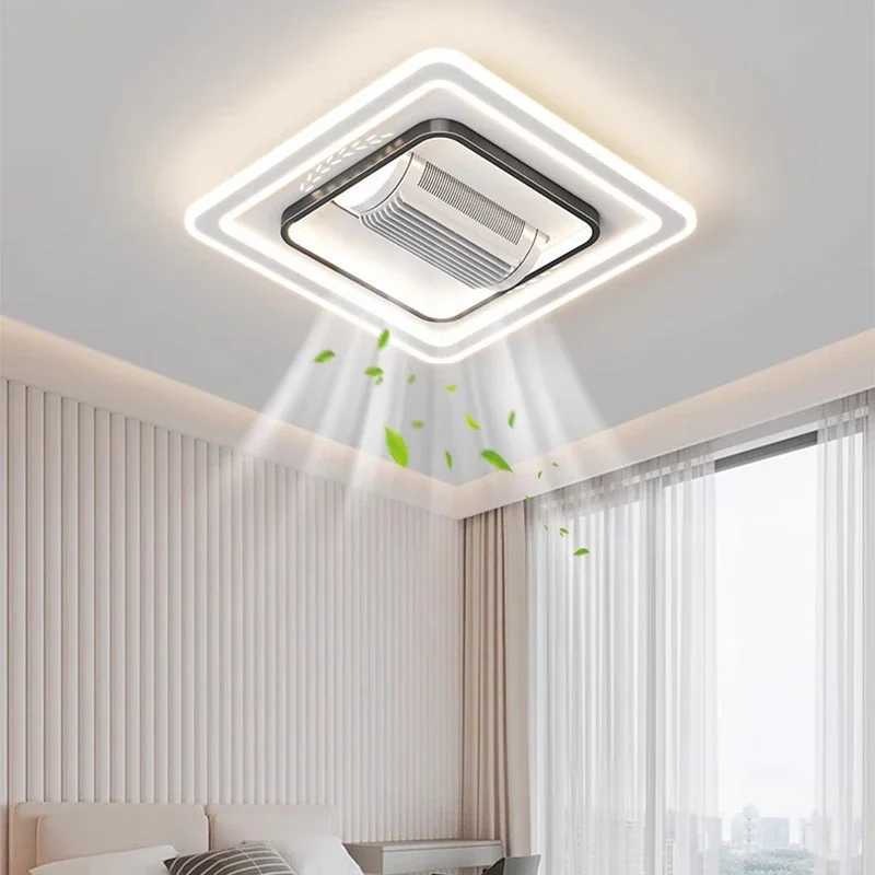 Invisible leafless LED ceiling fan light simple home decoration living room bedroom hotel remote control intelligent hanging lampXJ2500613