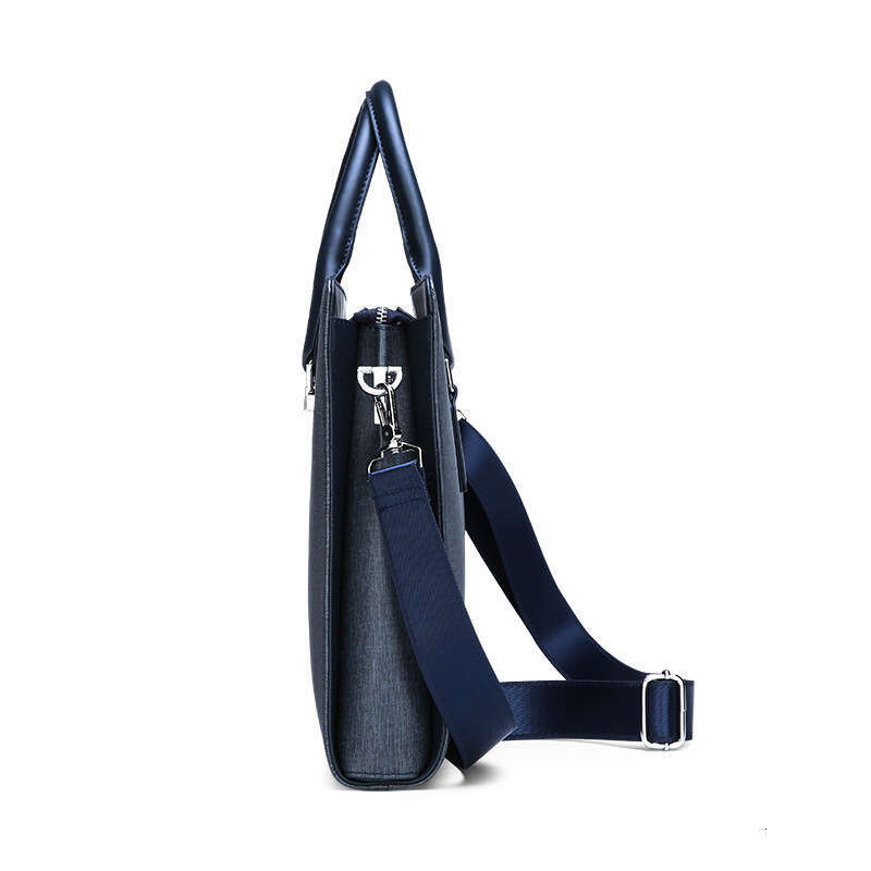 Large Capacity New Business Men's Handheld Horizontal Briefcase Leather Single Shoulder Crossbody Laptop Bag