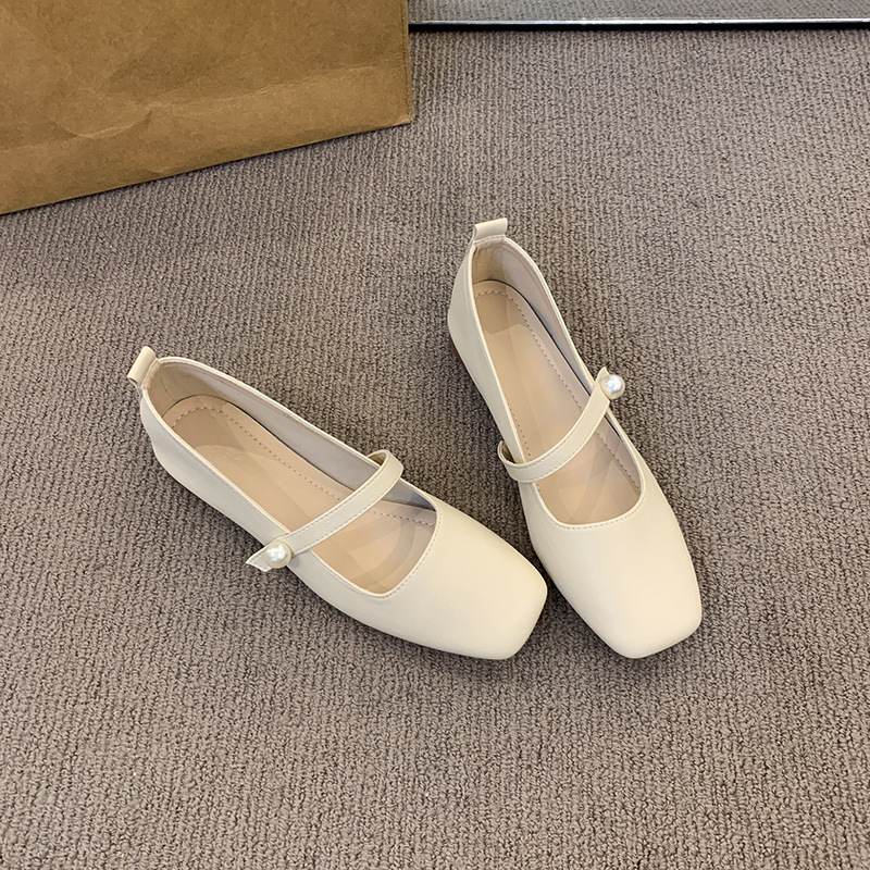 Ddmyoutdoor Square Toe Mary Jane For Women Spring And Autumn New Chunky Heel One Strap French Style Dress Shoes Elegant Versatile Outdoor Shoes
