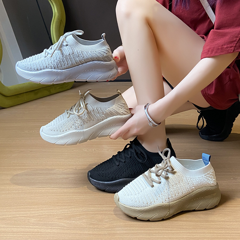 Ddmysports Summer New Flyknit Korean Style Sports Women S Mesh Breathable Student Casual Shoes Flat Running F Outdoor Shoes