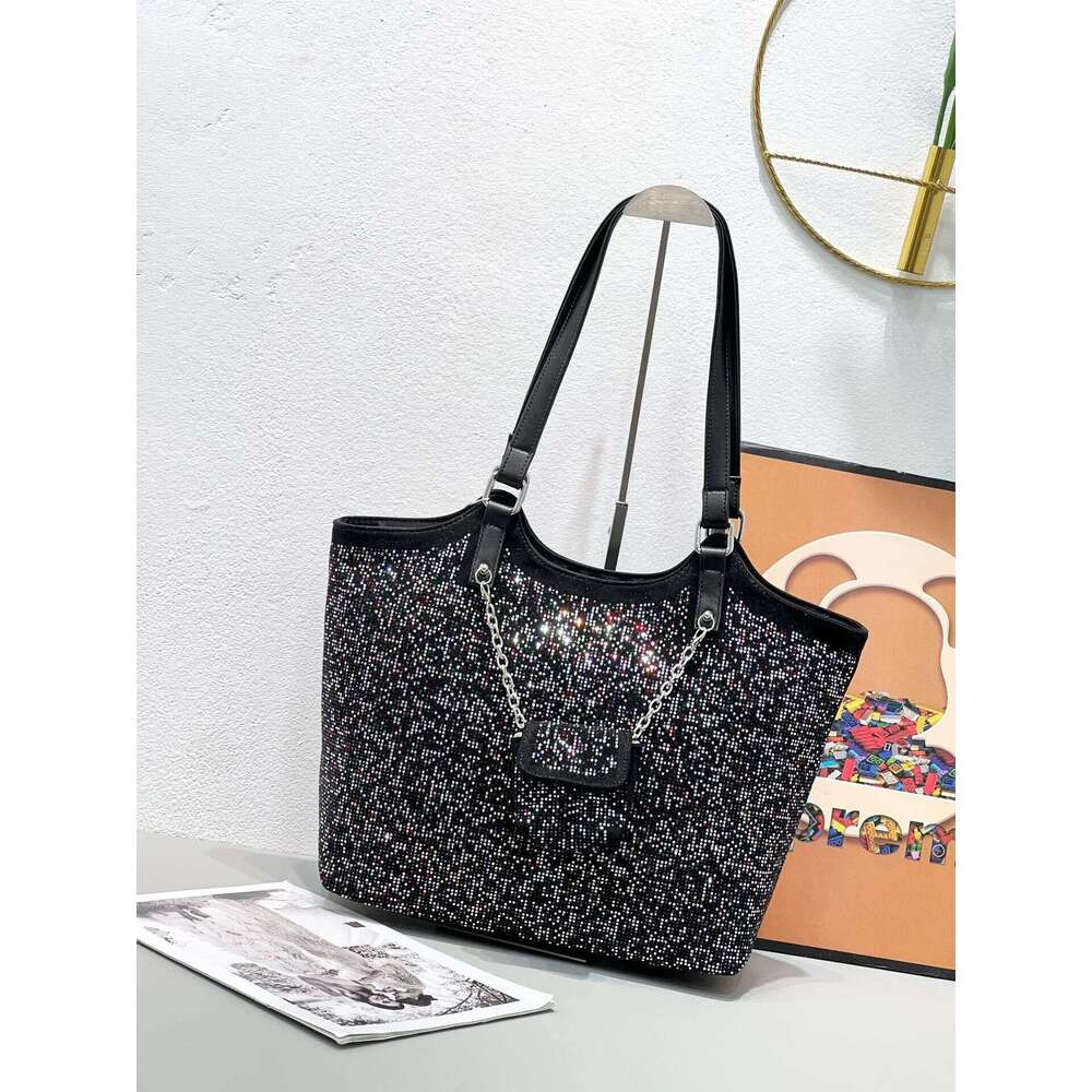 Large Capacity Trendy Rhinestone Shoulder 2024 New Casual Personality Stylish Tote Fashion Crossbody Bag for Women