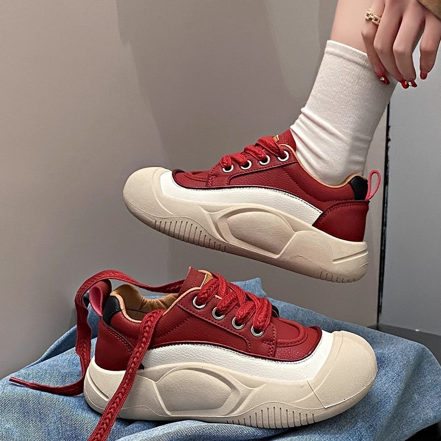 Ddmysports Women S Dad Sneakers Spring New Breathable Versatile Thick Soled Casual Sports Shoes Trendy Outdoor Shoes