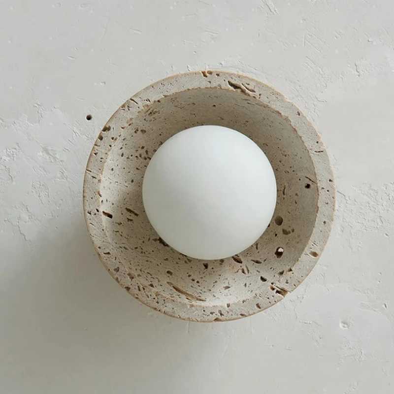 Wabi Sabi Style Yellow Cave Stone Ceiling Lamp Restaurant Lighting Corridor Balcony Entrance Kitchen Decor Ceiling Light XJ2500613