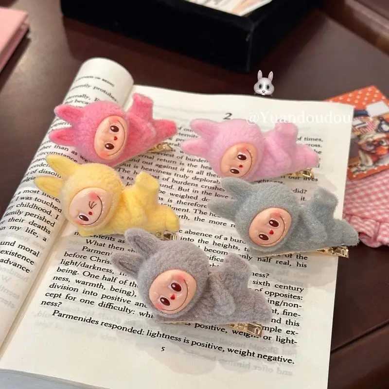 Labubu Colorful Mini Dolls Side Bangs Duckbill Hair Clips Cute Girl Heart Shaped Hair Accessories For Women Z250614