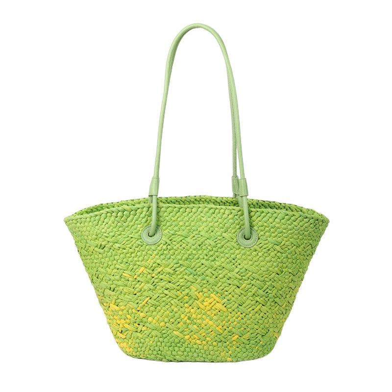 Hot Free Shipping Lafte Grass Hand Woven Straw Woven Tote Bags for Women Shoulder Raffia Bag Rattan Large Shopping Basket Beach Bag Luxury Crochet Han