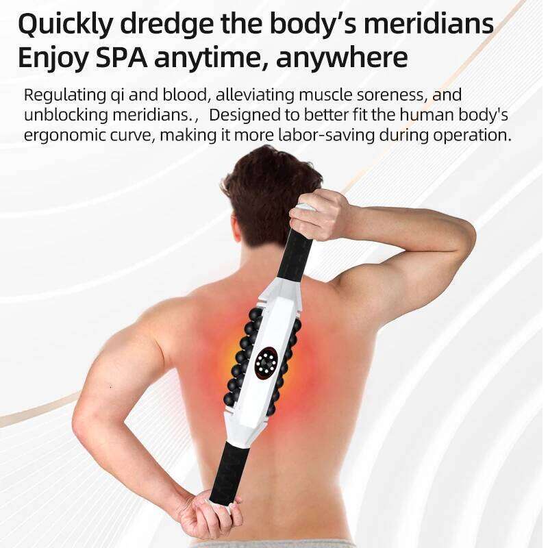 360 Rotating High Frequency Handheld Massage 70W Rechargeable Fascia Roller Hine For Whole Body Anti Cellulite