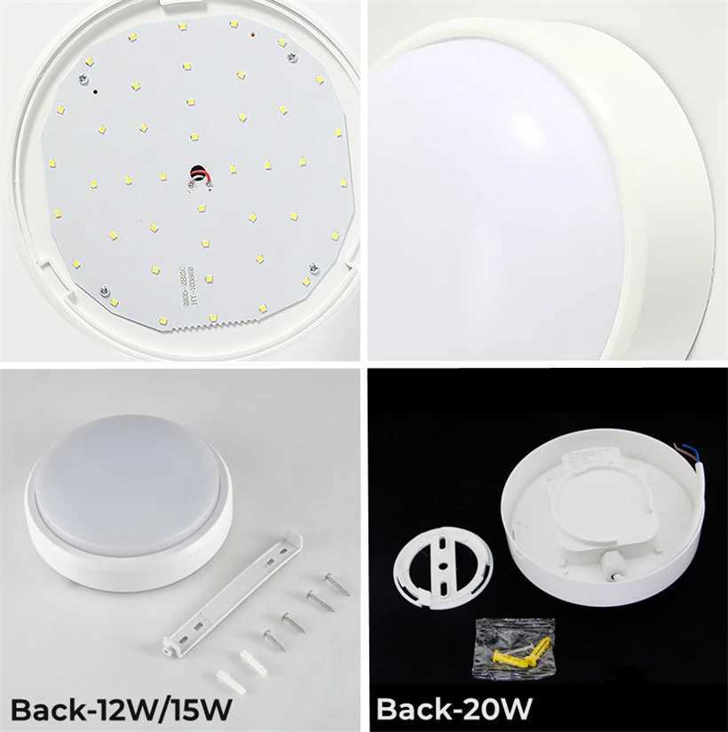 Outdoor Surface Mounted LED Ceiling Lamp 12W/15W/20W Waterproof IP65 Round Bathroom Light Garden Porch Moistureproof Wall LightsXJ2500613
