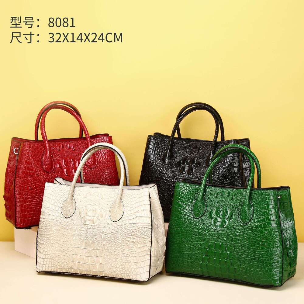 Bone Crocodile Garden Pattern Handbag Single Shoulder Crossbody Women's Classic High-end Noblewoman Bag