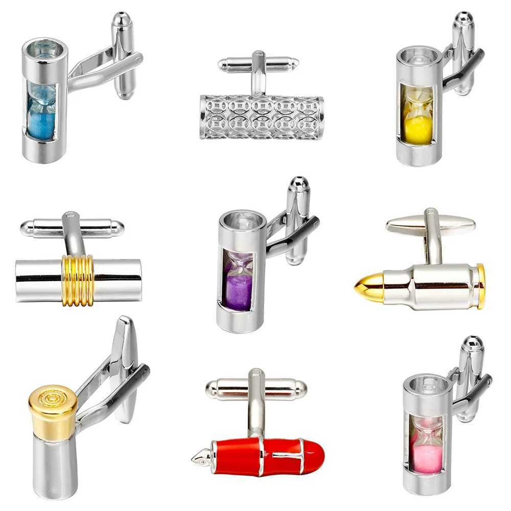 MeMolissa Novelty Cylinder Cufflinks 18 Designs Hourglass/Pen/Bullet Fashion Cufflinks for Mens High Quality Fine Jewelry XJ250614