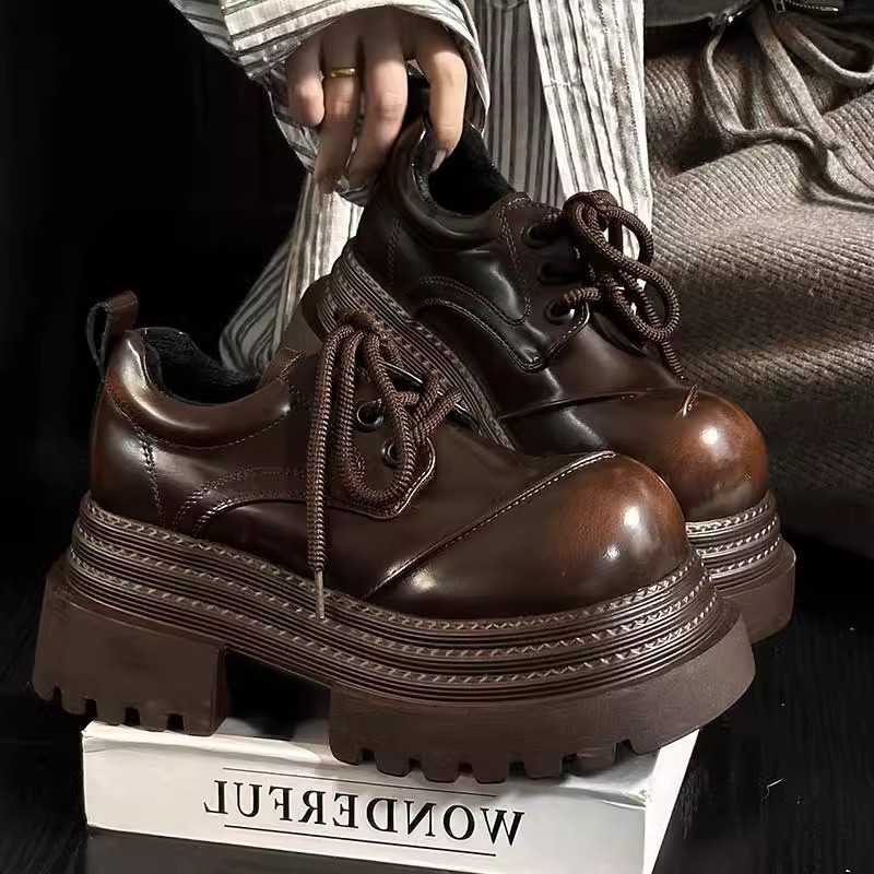 Ddmyoutdoor British Style Loafers Early Spring New Platform Height Increasing Thick Sole Versatile Color Polished Women S Shoes Outdoor Shoes