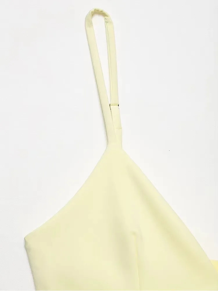 TFMLN Fashion Hem Tiered Camisole For Women Summer Sexy Vneck Sleeveless Sweet Casual Tops High Street Girls Backless Top 250611