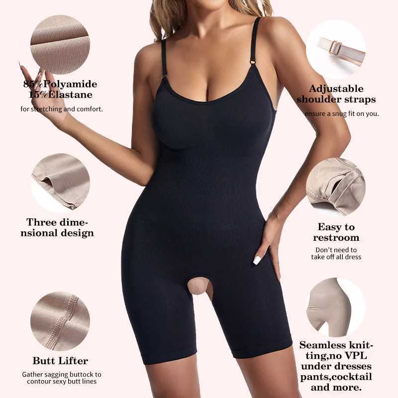 Bodysuit Shapewear Women Open Crotch Tummy Control Full Body Shaper Seamless Slimming Sheath Butt Lifter Abdomen Shapers Corset XJ250614