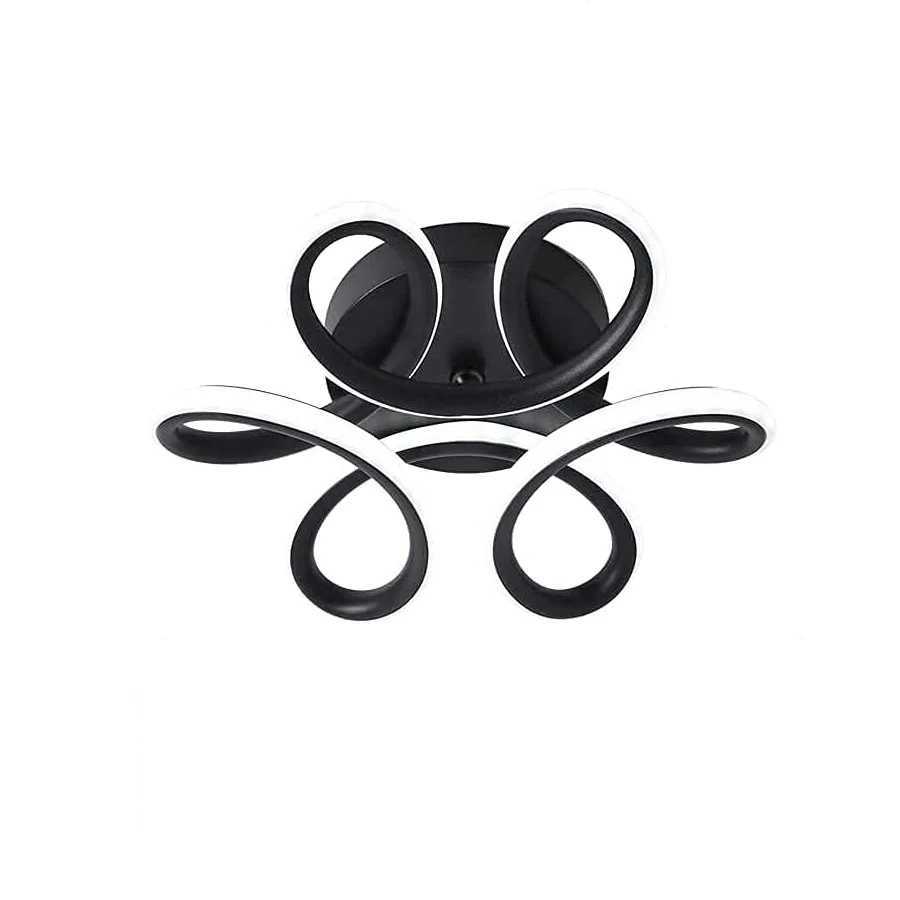 LED Ceiling Light Flower Design Ceiling Light Fixture for Hallway Balcony Kitchen Bathroom Bedroom Cool White 6000K (Black) XJ2500613
