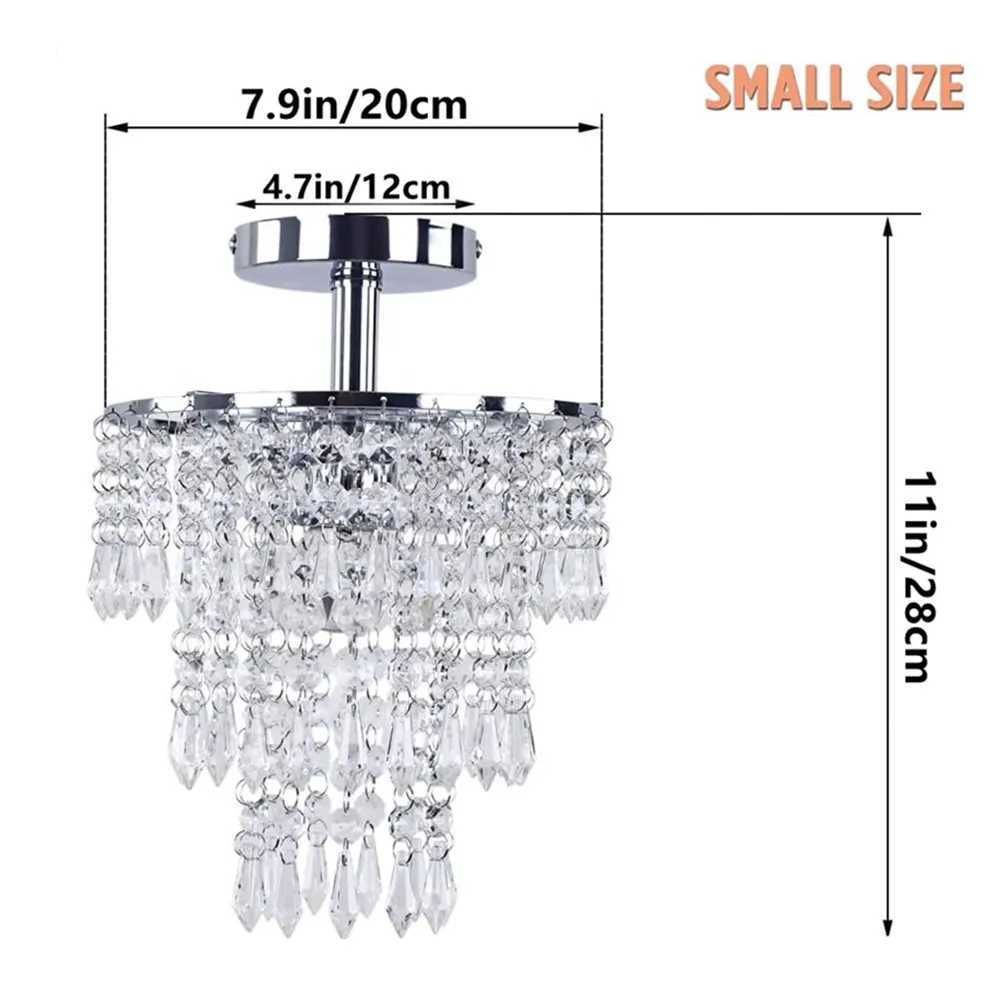 Small crystal pendant light mini crystal 3-layer crystal raindrop lamp embedded ceiling light bedroom hallway living room XJ2500613
