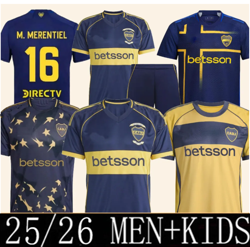 25/26 Boca Juniors 120th anniversary Soccer Jerseys CAVANI VARELA ZEBALLOS VILLA 2025 2026 CABJ Camisa de Futebol Football Shirt men Kids Kit MARADONA ROMAN shirt